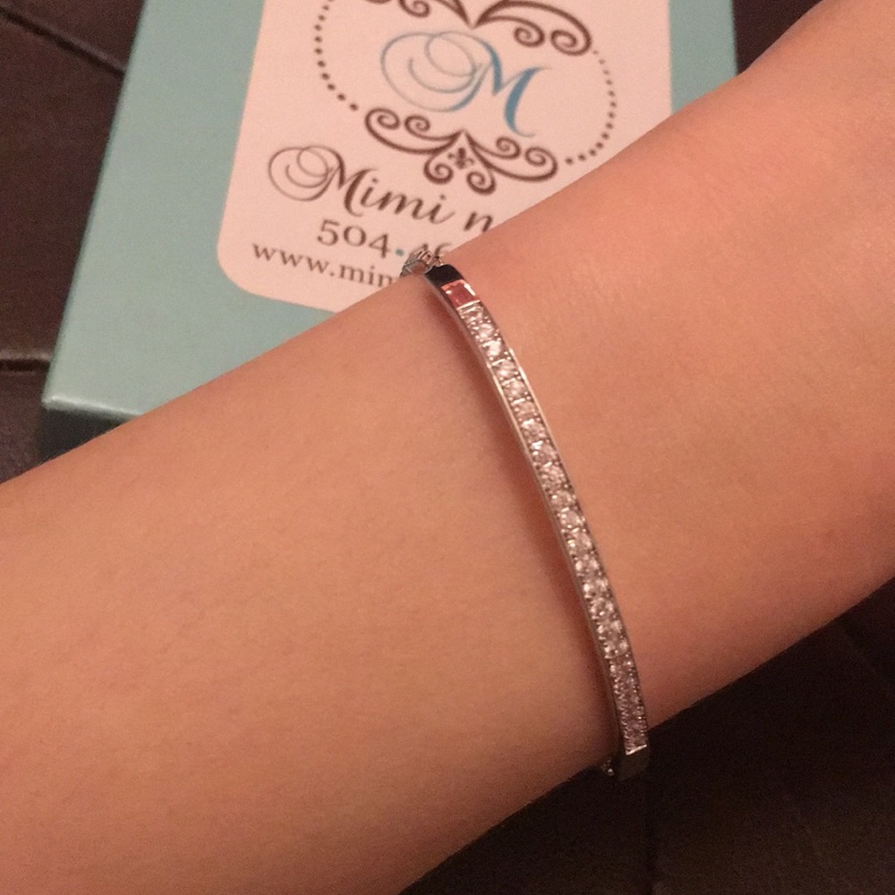 Handmade Silver and Crystal Bar Bracelet